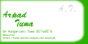 arpad tuma business card